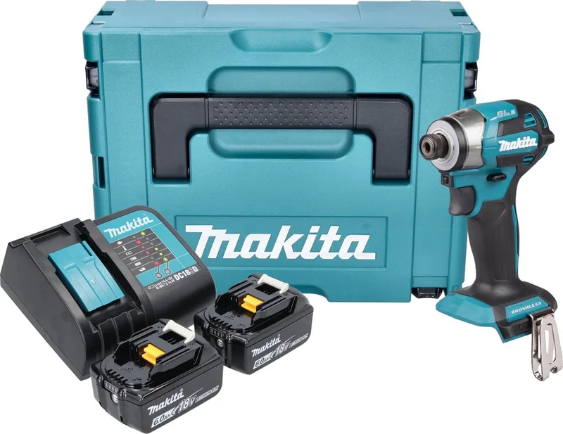 DTD 173 SGJ accu slagmoersleutel 18 V 180 Nm 1/4" borstelloos + 2x oplaadbare accu 6.0 Ah + lader + Makpac van Makita – productafbeelding