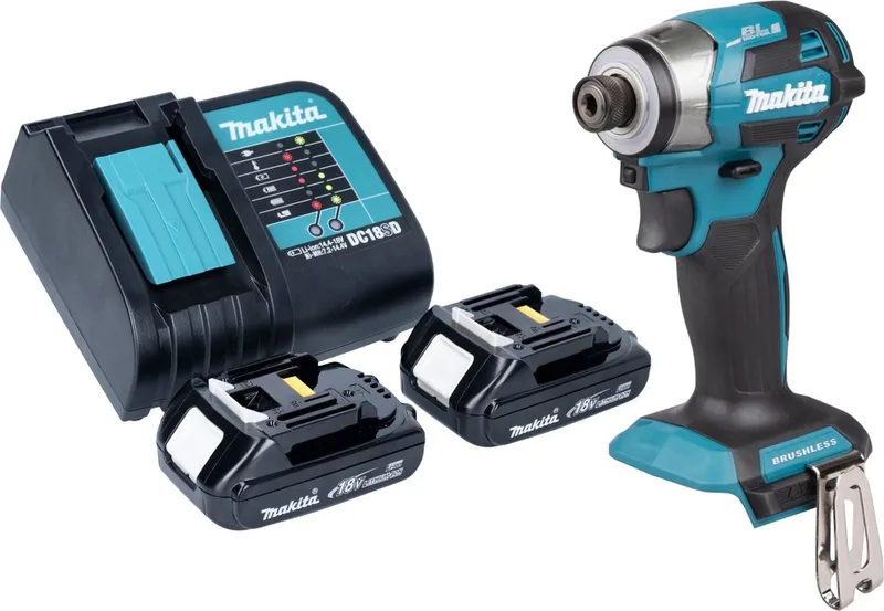 DTD 173 SY accu-slagmoersleutel 18 V 180 Nm 1/4" borstelloos + 2x oplaadbare accu 1,5 Ah + lader von Makita – Produktbild