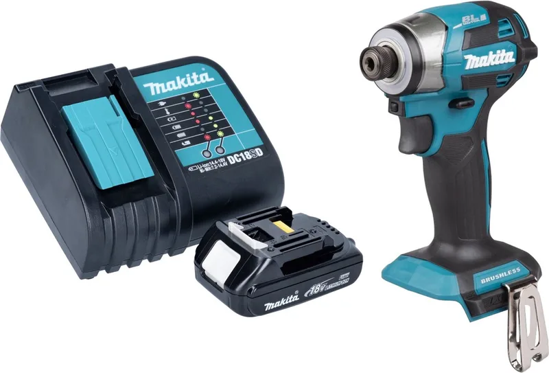 DTD 173 SY1 accu-slagmoersleutel 18 V 180 Nm 1/4" borstelloos + 1x oplaadbare accu 1,5 Ah + lader de Makita – image du produit