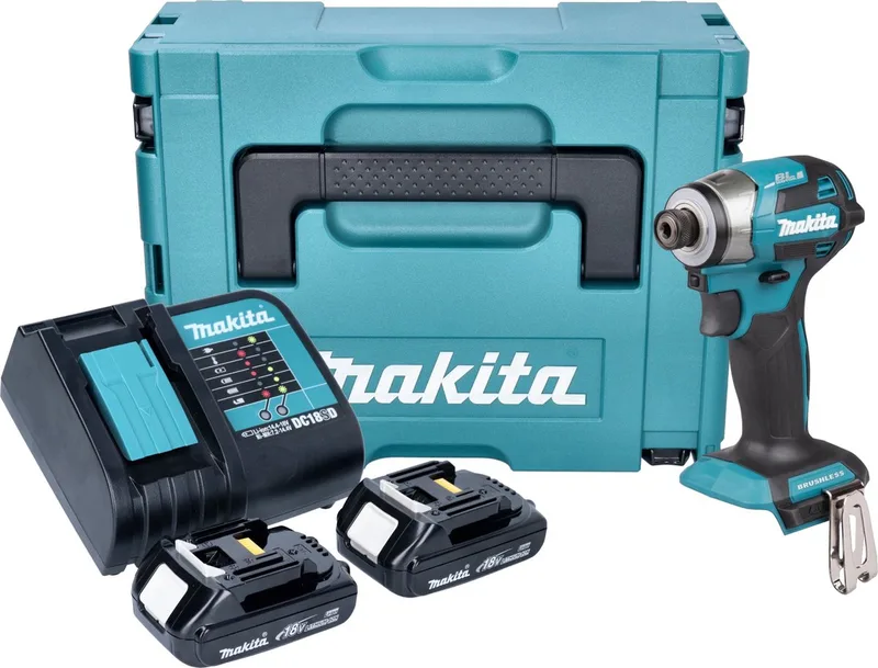 DTD 173 SYJ accu-slagmoersleutel 18 V 180 Nm 1/4" borstelloos + 2x oplaadbare accu 1,5 Ah + lader + Makpac de Makita – image du produit