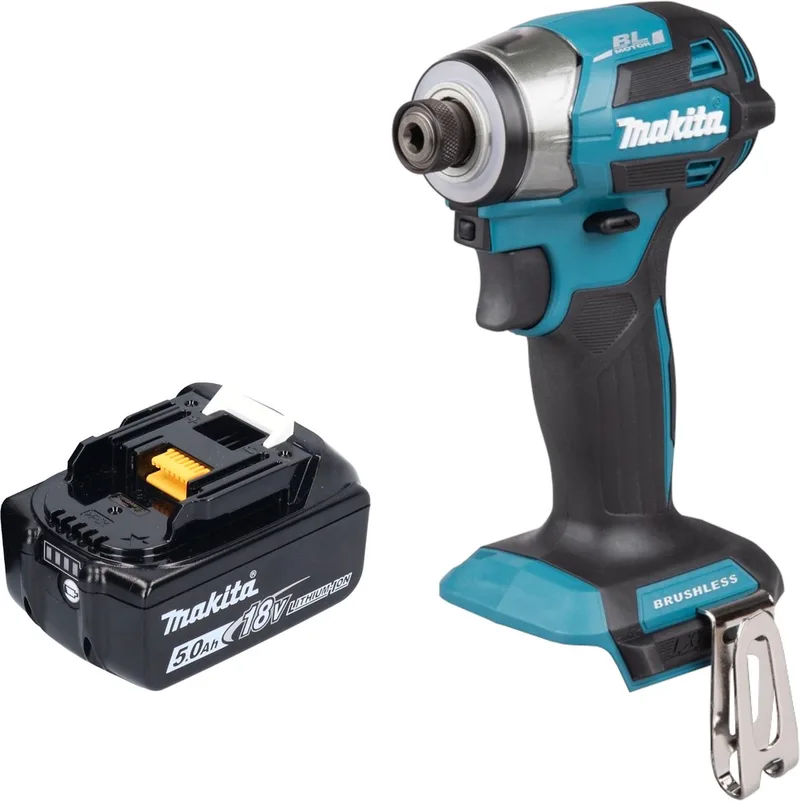 DTD 173 T1 accu slagmoersleutel 18 V 180 Nm 1/4" borstelloos + 1x oplaadbare accu 5,0 Ah - zonder oplader fra Makita – produktbillede
