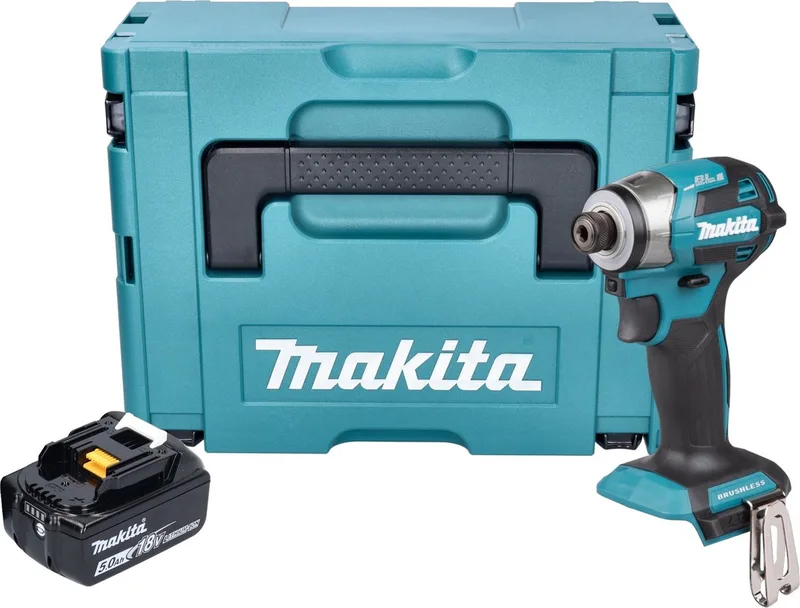 DTD 173 T1J accu-slagmoersleutel 18 V 180 Nm 1/4" borstelloos + 1x oplaadbare accu 5,0 Ah + Makpac - zonder oplader de Makita – image du produit