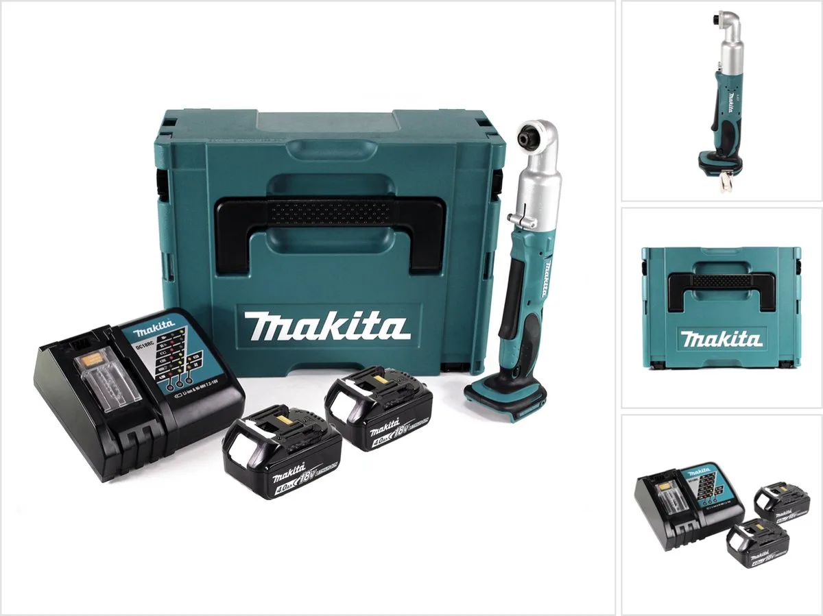 DTL 061 RMJ accu slagmoersleutel 18V 1/4" 60Nm + 2x oplaadbare accu 4.0Ah + lader + Makpac de Makita – image du produit