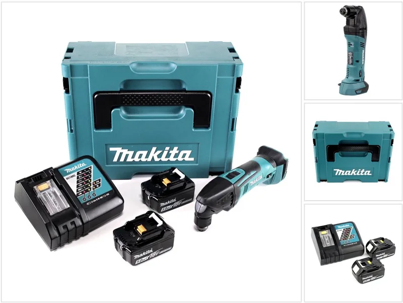 DTM 50 RTJ 18V Li-Ion accu multifunctioneel gereedschap in Makpac + 2x BL 1850 B 5,0 Ah accu + 1x DC18RC lader von Makita – Produktbild
