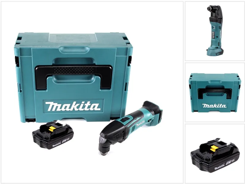 DTM 50 Y1J 18V Li-Ion accu multifunctioneel gereedschap in Makpac + 1x BL 1815 1,5 Ah accu fra Makita – produktbillede