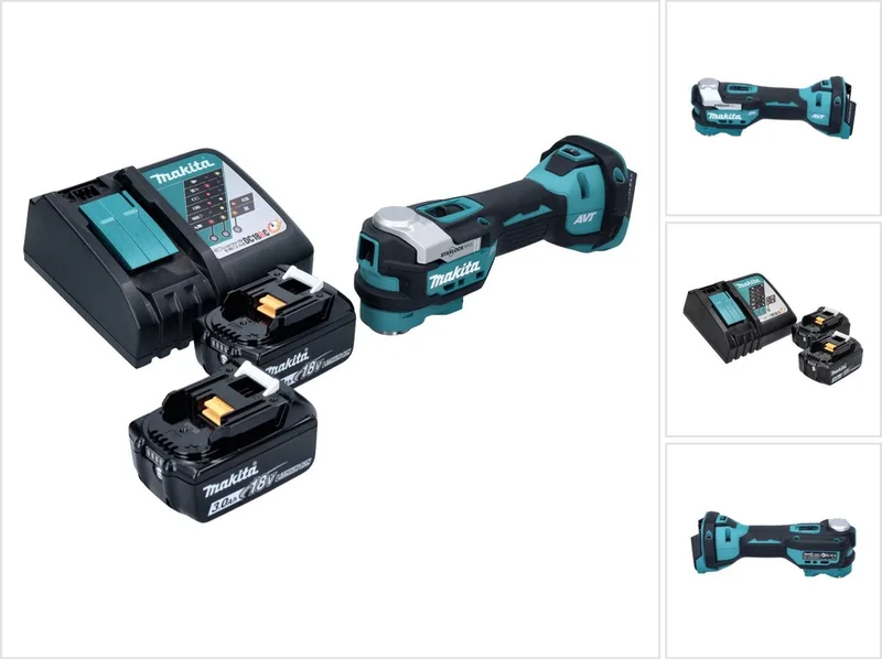 DTM 52 RF accu multifunctioneel gereedschap 18 V Starlock Max Brushless + 2x accu 3,0 Ah + oplader by Makita – product image