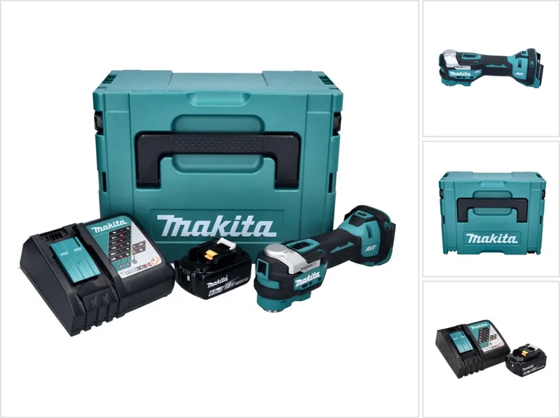 DTM 52 RG1J accu multifunctioneel gereedschap 18 V Starlock Max Brushless + 1x accu 6,0 Ah + oplader + Makpac von Makita – Produktbild