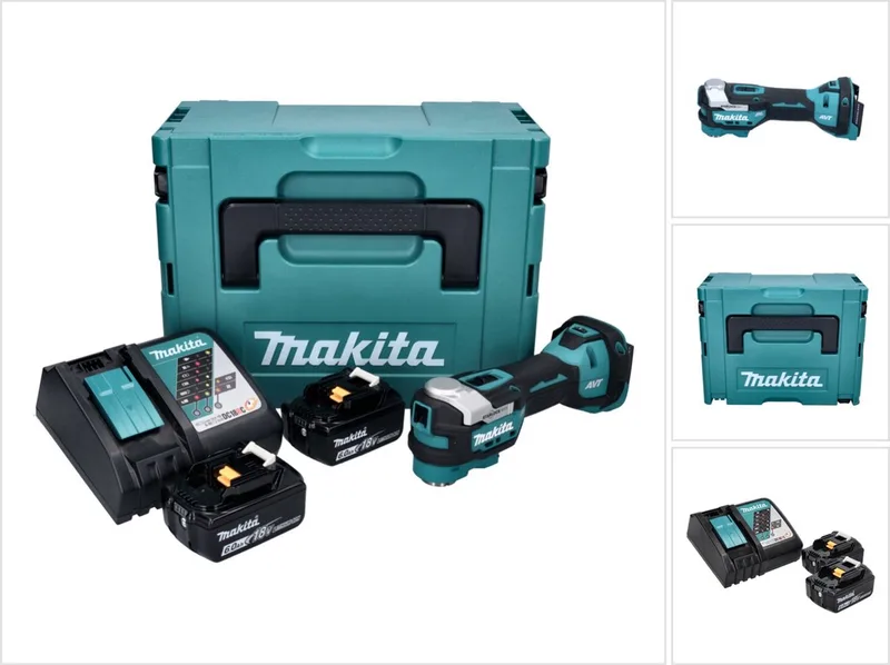 DTM 52 RGJ accu multifunctioneel gereedschap 18 V Starlock Max Brushless + 2x accu 6,0 Ah + oplader + Makpac de Makita – image du produit