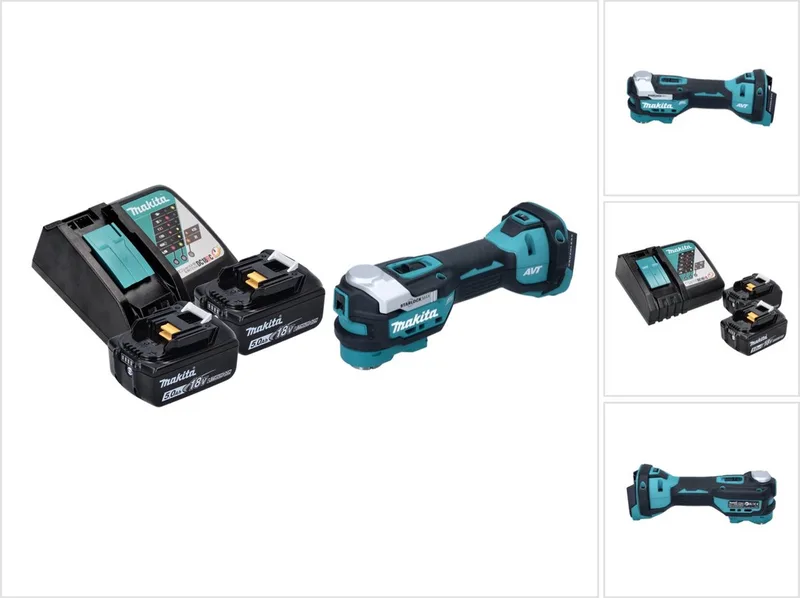 DTM 52 RT accu multifunctioneel gereedschap 18 V Starlock Max Brushless + 2x accu 5,0 Ah + oplader by Makita – product image