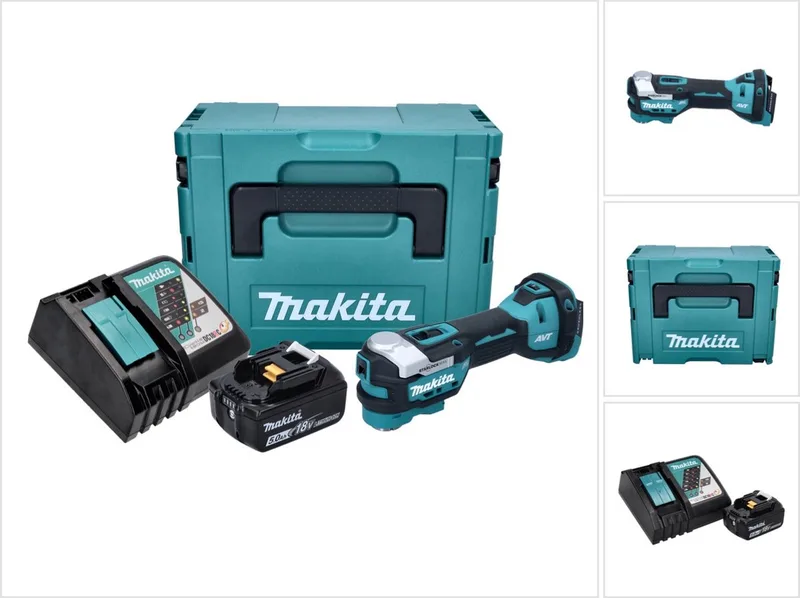DTM 52 RT1J accu multifunctioneel gereedschap 18 V Starlock Max Brushless + 1x accu 5,0 Ah + oplader + Makpac de Makita – image du produit