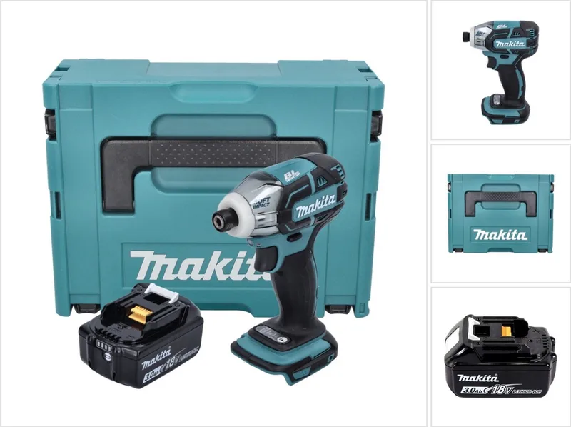 DTS 141 F1J accuschroevendraaier 18 V 40 Nm 1/4" borstelloos + 1x oplaadbare accu 3.0 Ah + Makpac - zonder lader fra Makita – produktbillede