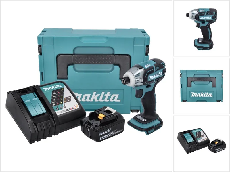 DTS 141 RG1J Accu-impulsschroevendraaier 18 V 40 Nm 1/4" borstelloos + 1x oplaadbare accu 6.0 Ah + lader + Makpac van Makita – productafbeelding