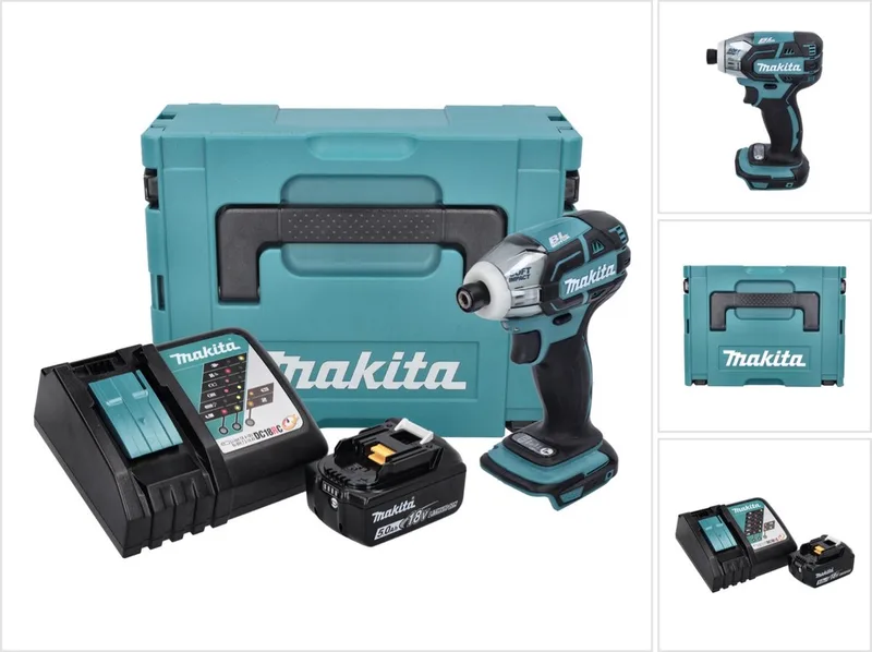 DTS 141 RT1J accuschroevendraaier 18 V 40 Nm 1/4" borstelloos + 1x oplaadbare accu 5.0 Ah + lader + Makpac fra Makita – produktbillede