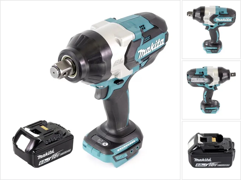 DTW 1001 G1 accu slagmoersleutel 18V 3/4" 1050Nm borstelloos + 1x oplaadbare accu 6.0 Ah - zonder oplader van Makita – productafbeelding