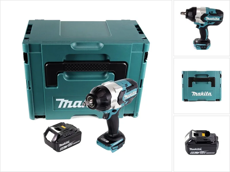 DTW 1002 G1J accu slagmoersleutel 18 V 1000 Nm 1/2" borstelloos + 1x oplaadbare accu 6.0 Ah + Makpac - zonder oplader von Makita – Produktbild