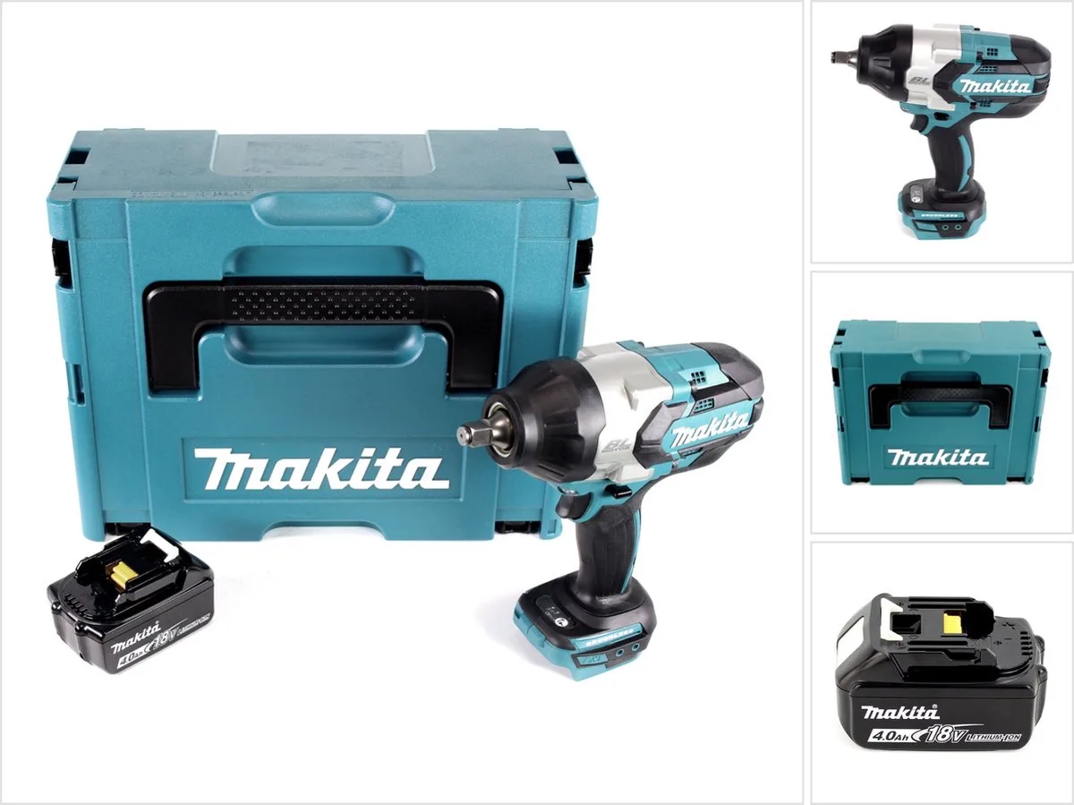 DTW 1002 M1J accu slagmoersleutel 1/2" 18V 1000Nm borstelloos + 1x oplaadbare accu 4.0Ah + Makpac - zonder oplader de Makita – image du produit