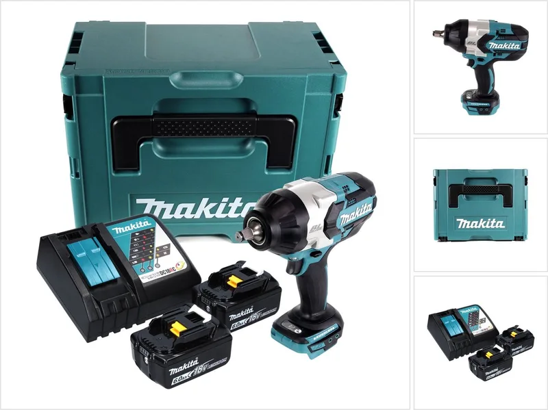 DTW 1002 RGJ accu slagmoersleutel 18 V 1000 Nm 1/2" borstelloos + 2x oplaadbare accu 6.0 Ah + lader + Makpac von Makita – Produktbild