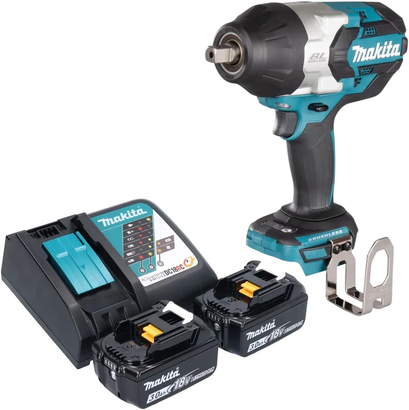 DTW 1004 RF accu slagmoersleutel 18 V 1050 Nm 1/2" borstelloos + 2x oplaadbare accu 3.0 Ah + lader de Makita – image du produit