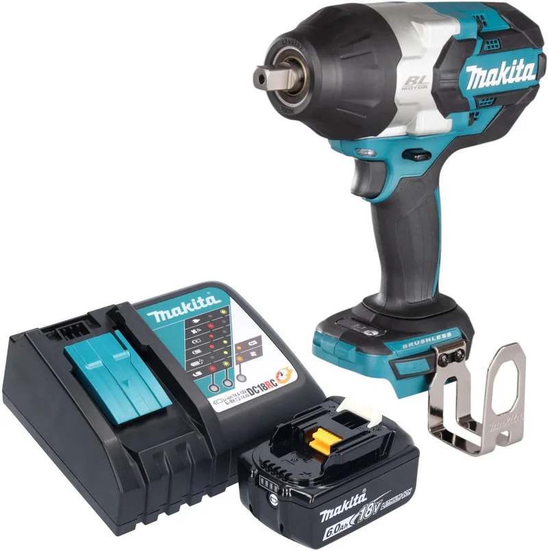 DTW 1004 RG1 accu slagmoersleutel 18 V 1050 Nm 1/2" borstelloos + 1x oplaadbare accu 6.0 Ah + lader de Makita – image du produit