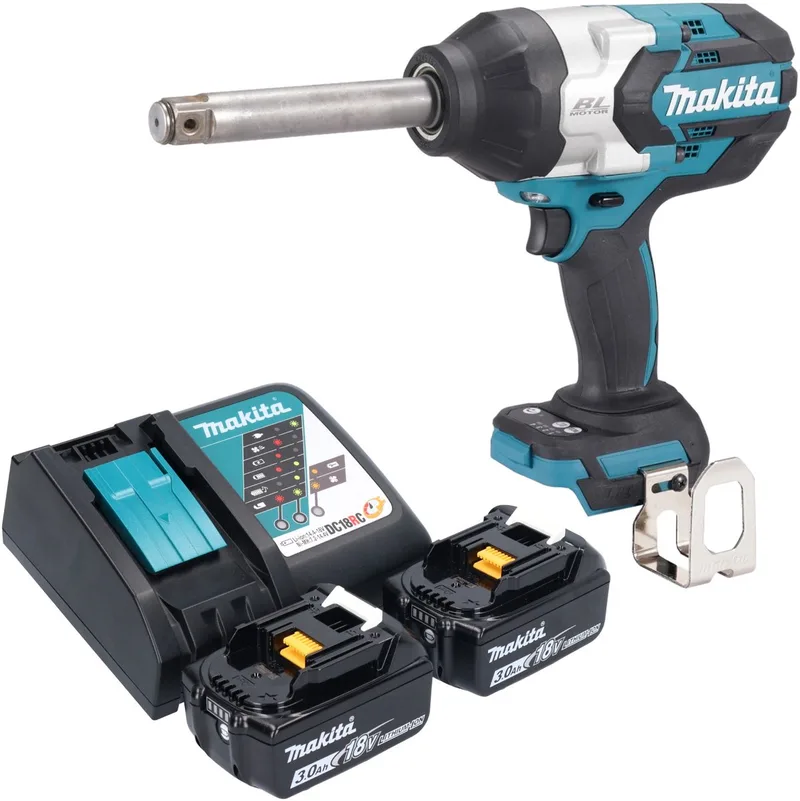 DTW 1005 RF snoerloze slagmoersleutel 18 V 1360 Nm 3/4" borstelloos + 2x oplaadbare accu 3.0 Ah + lader von Makita – Produktbild