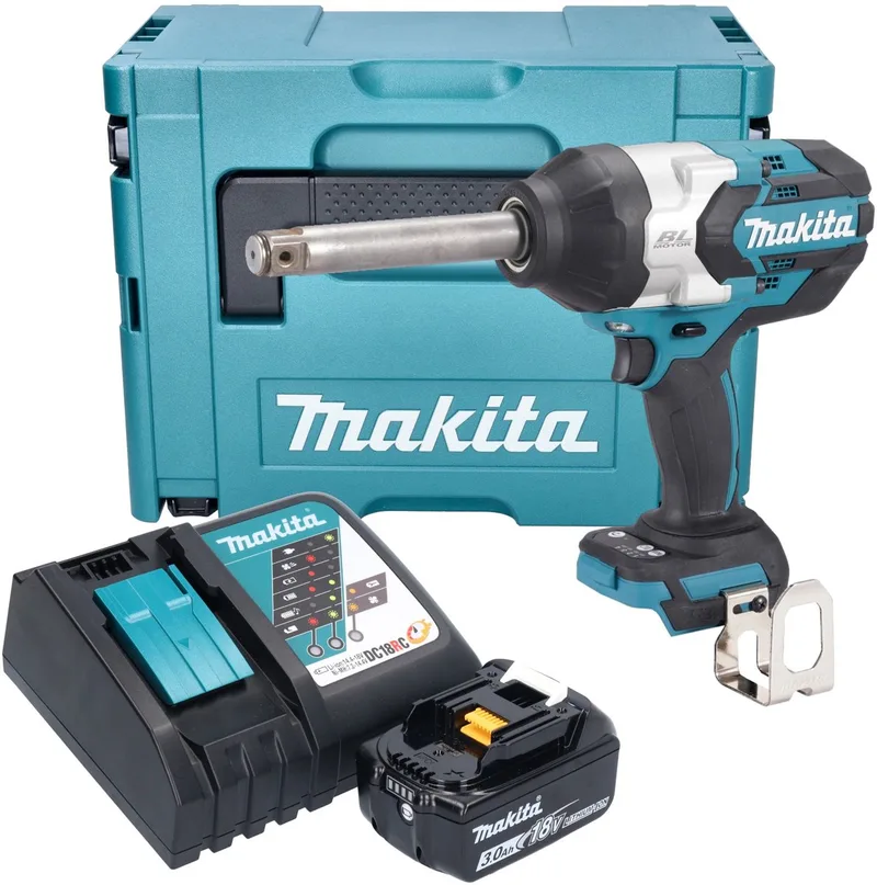 DTW 1005 RF1J accu slagmoersleutel 18 V 1360 Nm 3/4" borstelloos + 1x oplaadbare accu 3.0 Ah + lader + Makpac de Makita – image du produit