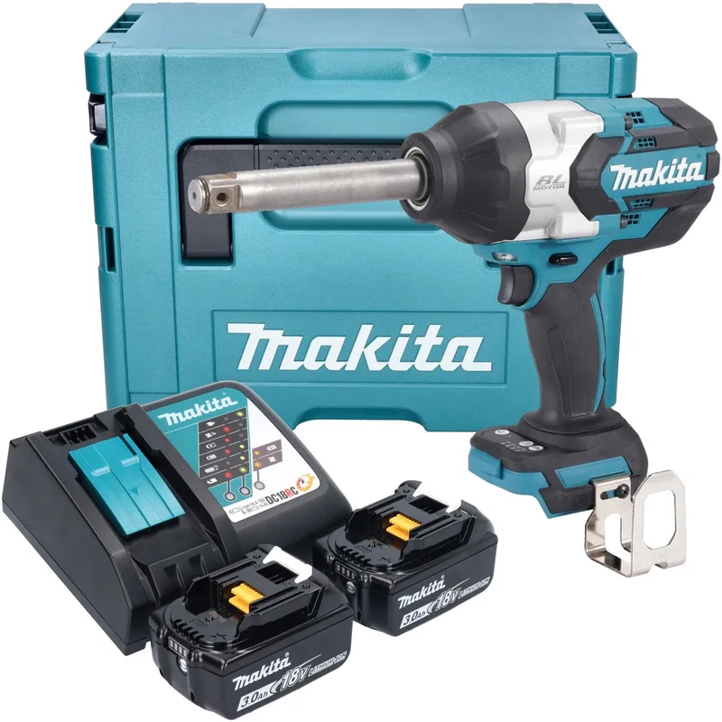 DTW 1005 RFJ accu slagmoersleutel 18 V 1360 Nm 3/4" borstelloos + 2x oplaadbare accu 3.0 Ah + lader + Makpac de Makita – image du produit