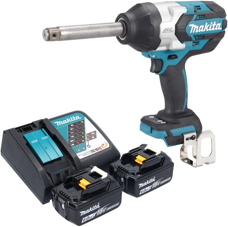 DTW 1005 RG accu slagmoersleutel 18 V 1360 Nm 3/4" borstelloos + 2x accu 6.0 Ah + lader fra Makita – produktbillede