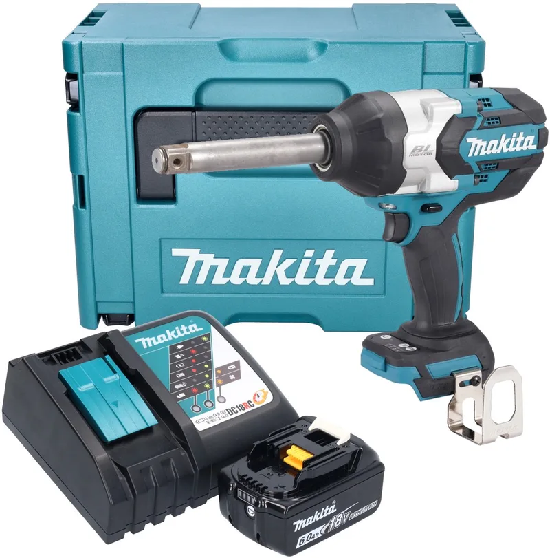 DTW 1005 RG1J accu slagmoersleutel 18 V 1360 Nm 3/4" borstelloos + 1x oplaadbare accu 6.0 Ah + lader + Makpac de Makita – image du produit
