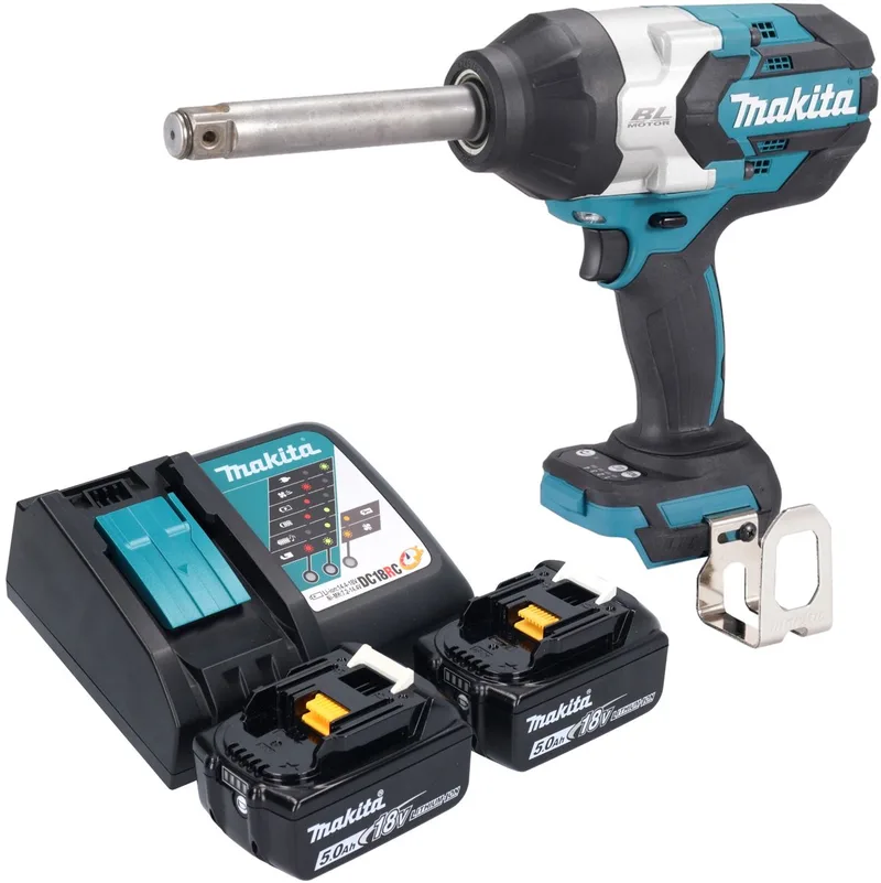 DTW 1005 RT accu slagmoersleutel 18 V 1360 Nm 3/4" borstelloos + 2x oplaadbare accu 5.0 Ah + lader de Makita – image du produit