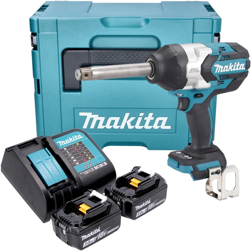 DTW 1005 SFJ accu slagmoersleutel 18 V 1360 Nm 3/4" borstelloos + 2x oplaadbare accu 3.0 Ah + lader + Makpac van Makita – productafbeelding