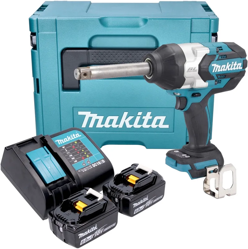 DTW 1005 SGJ accu slagmoersleutel 18 V 1360 Nm 3/4" borstelloos + 2x oplaadbare accu 6.0 Ah + lader + Makpac fra Makita – produktbillede