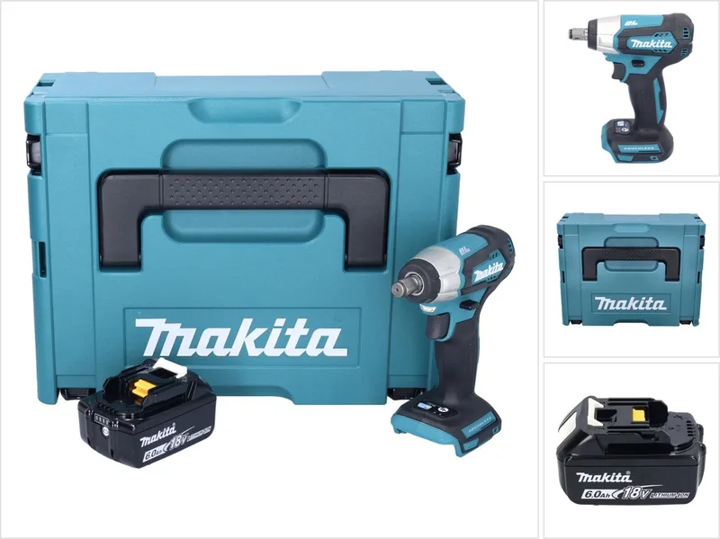 DTW 181 G1J accu slagmoersleutel 18 V 210 Nm 1/2" borstelloos + 1x oplaadbare accu 6.0 Ah + Makpac - zonder oplader fra Makita – produktbillede