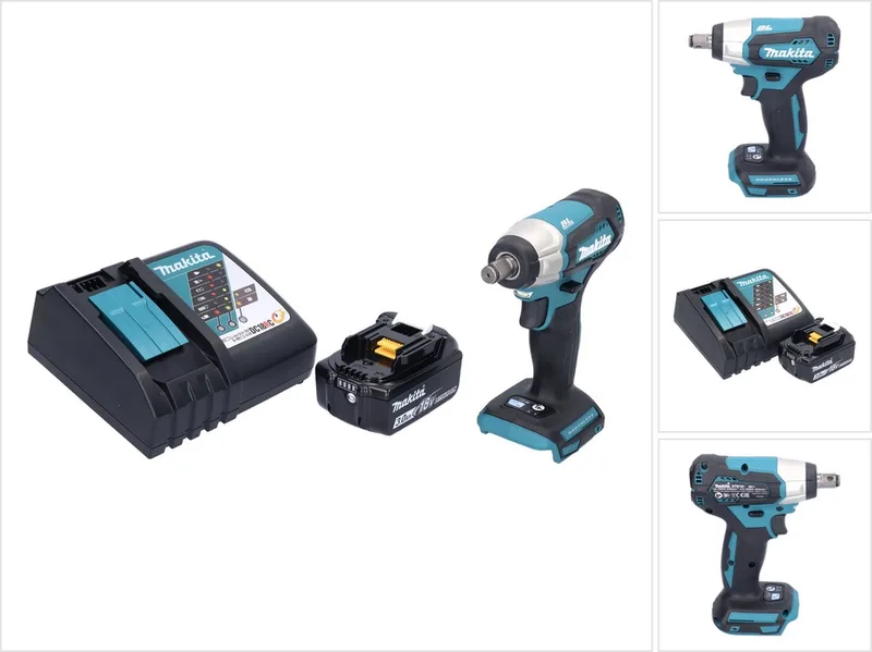 DTW 181 RF1 accu slagmoersleutel 18 V 210 Nm 1/2" borstelloos + 1x oplaadbare accu 3.0 Ah + lader de Makita – image du produit