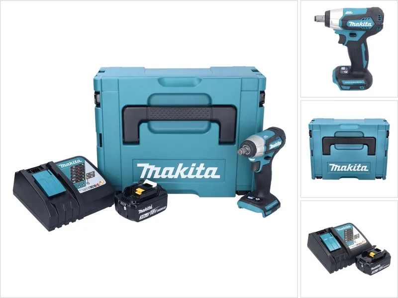 DTW 181 RF1J accu slagmoersleutel 18 V 210 Nm 1/2" borstelloos + 1x oplaadbare accu 3.0 Ah + lader + Makpac von Makita – Produktbild