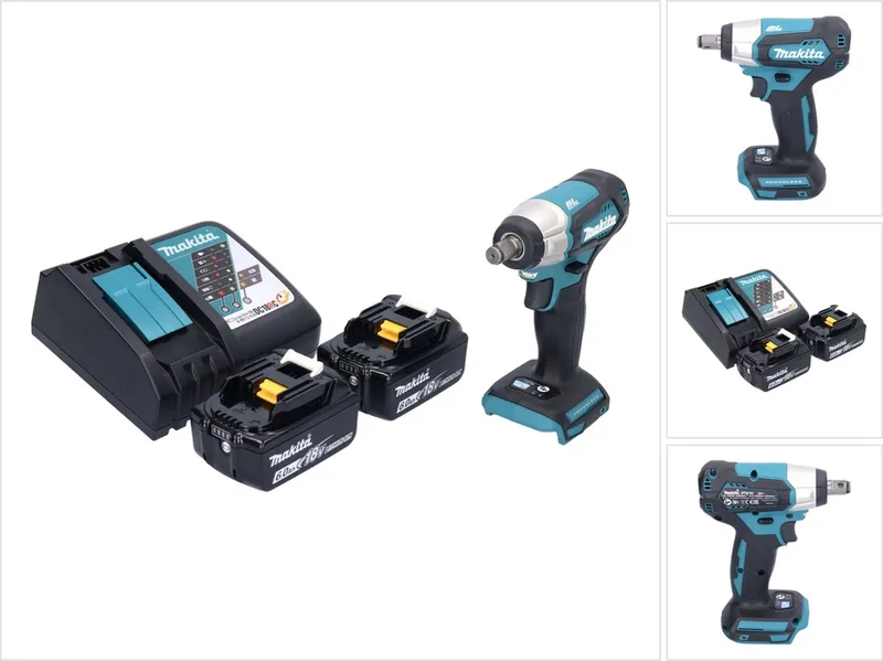 DTW 181 RG accu slagmoersleutel 18 V 210 Nm 1/2" borstelloos + 2x oplaadbare accu 6.0 Ah + lader von Makita – Produktbild