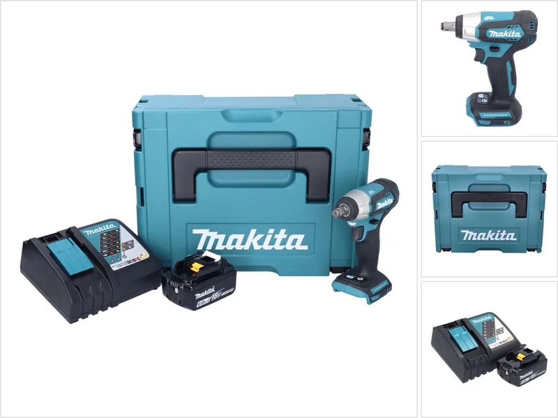 DTW 181 RG1J accu slagmoersleutel 18 V 210 Nm 1/2" borstelloos + 1x oplaadbare accu 6.0 Ah + lader + Makpac von Makita – Produktbild