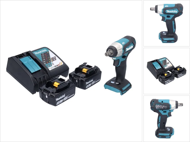 DTW 181 RT accu slagmoersleutel 18 V 210 Nm 1/2" borstelloos + 2x oplaadbare accu 5.0 Ah + lader de Makita – image du produit