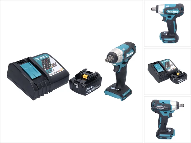 DTW 181 RT1 accu slagmoersleutel 18 V 210 Nm 1/2" borstelloos + 1x oplaadbare accu 5.0 Ah + lader van Makita – productafbeelding