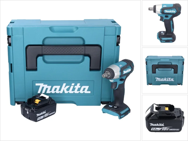 DTW 181 T1J accu slagmoersleutel 18 V 210 Nm 1/2" borstelloos + 1x oplaadbare accu 5.0 Ah + Makpac - zonder oplader by Makita – product image