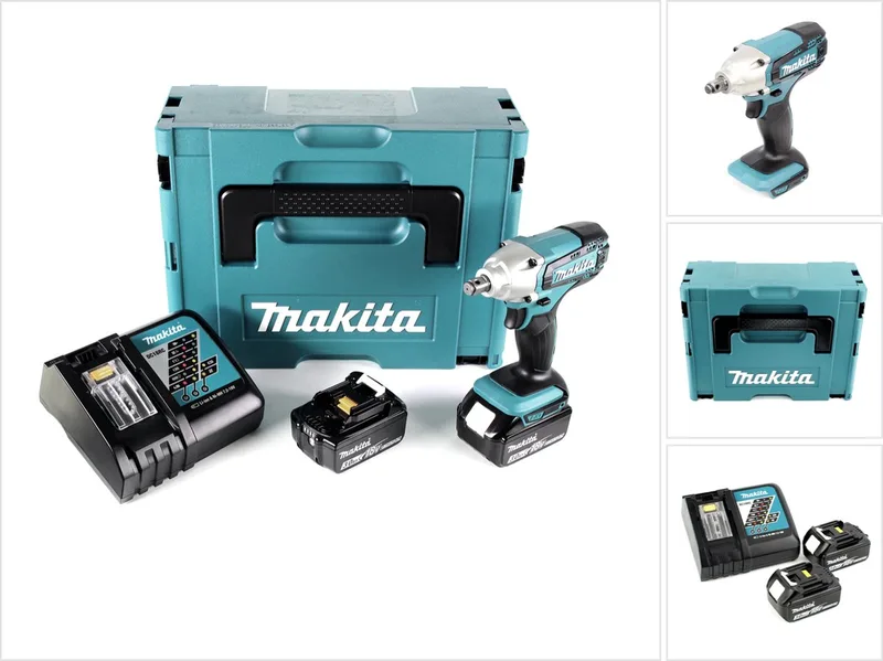 DTW 190 RFJ accu-slagmoersleutel 18 V + 2x accu 3,0 Ah + snellader + Makpac från Makita – produktbild