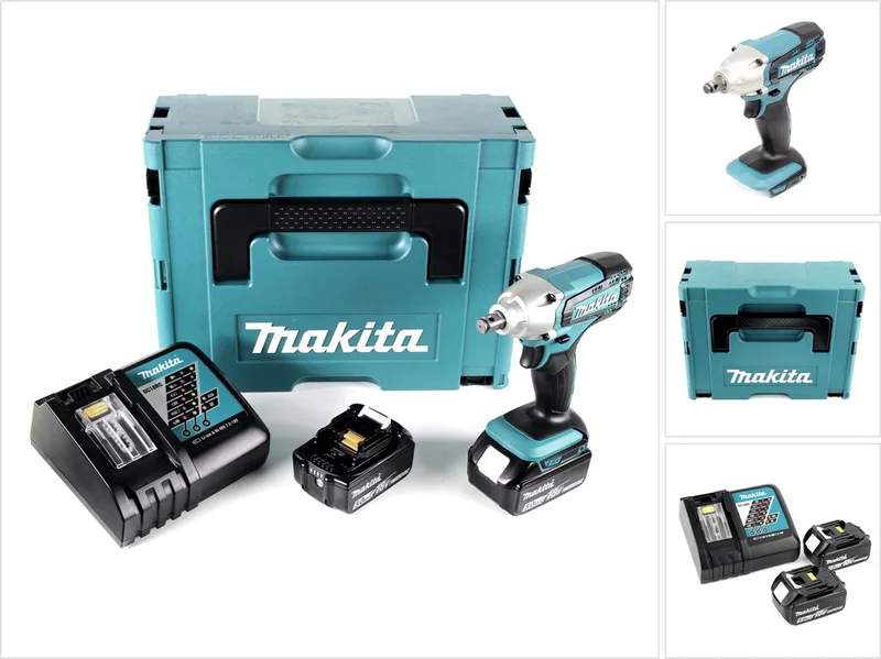 DTW 190 RTJ accu-slagmoersleutel 18 V 190 Nm + 2x accu's 5,0 Ah + snellader in Makpac 2 van Makita – productafbeelding