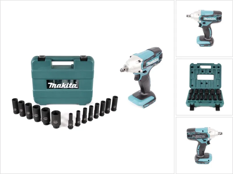 DTW 190 Z accu slagmoersleutel 18 V 190 Nm + dopsleutelset - zonder accu, zonder oplader von Makita – Produktbild