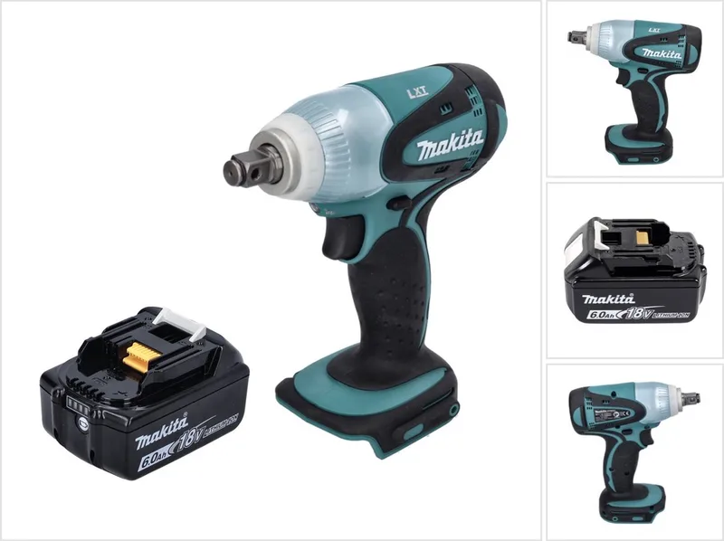 DTW 251 G1 accu slagmoersleutel 18 V 230 Nm 1/2" + 1x oplaadbare accu 6.0 Ah - zonder oplader de Makita – image du produit