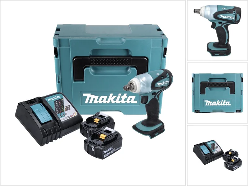 DTW 251 RFJ accu slagmoersleutel 18 V 230 Nm 1/2" + 2x oplaadbare accu 3.0 Ah + lader + Makpac von Makita – Produktbild