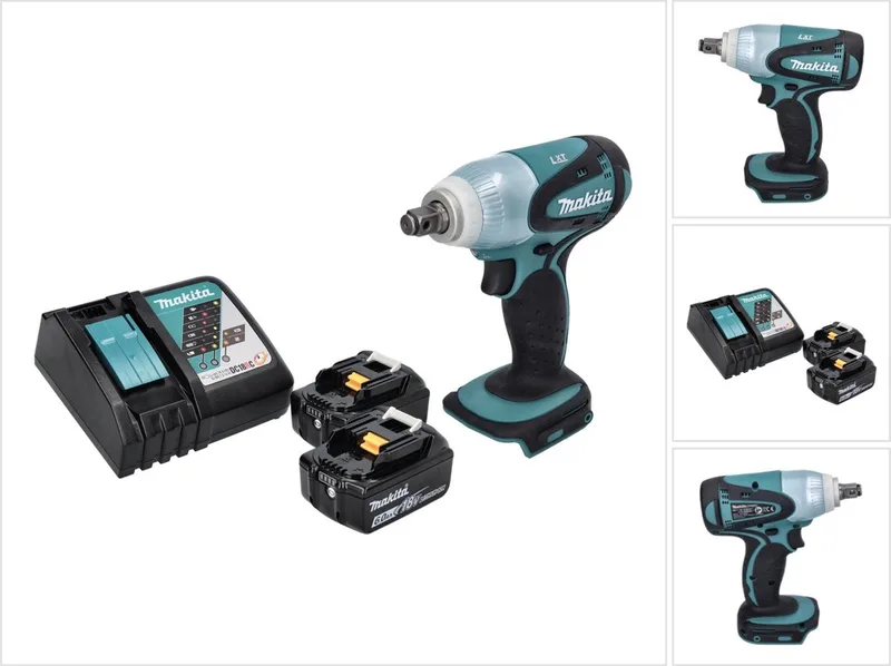 DTW 251 RG accu slagmoersleutel 18 V 230 Nm 1/2" + 2x oplaadbare accu 6.0 Ah + lader von Makita – Produktbild