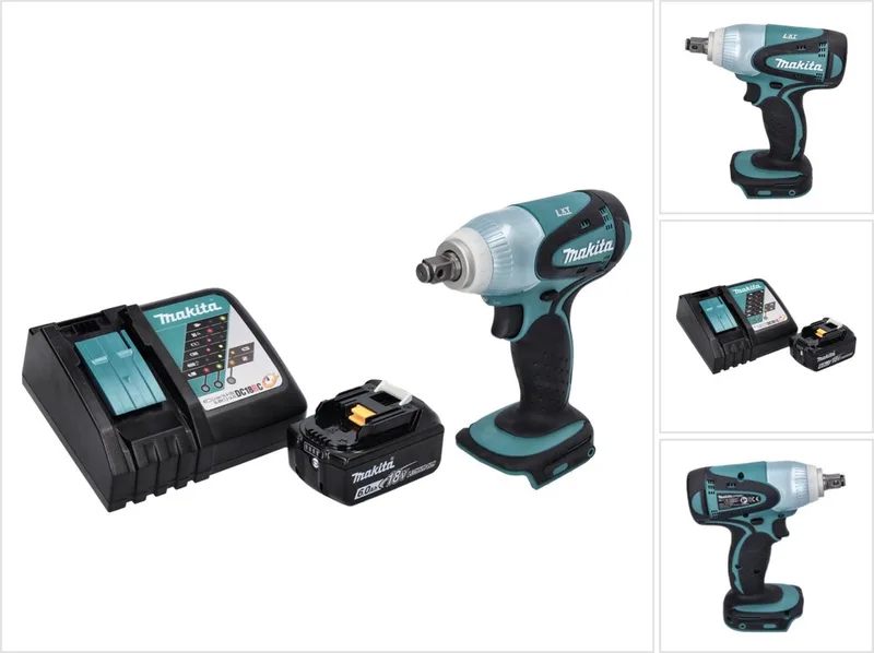 DTW 251 RG1 accu slagmoersleutel 18 V 230 Nm 1/2" + 1x oplaadbare accu 6.0 Ah + lader van Makita – productafbeelding