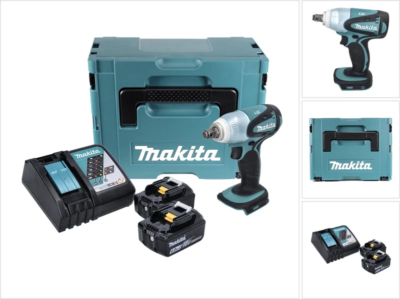 DTW 251 RGJ accu slagmoersleutel 18 V 230 Nm 1/2" + 2x oplaadbare accu 6.0 Ah + lader + Makpac de Makita – image du produit