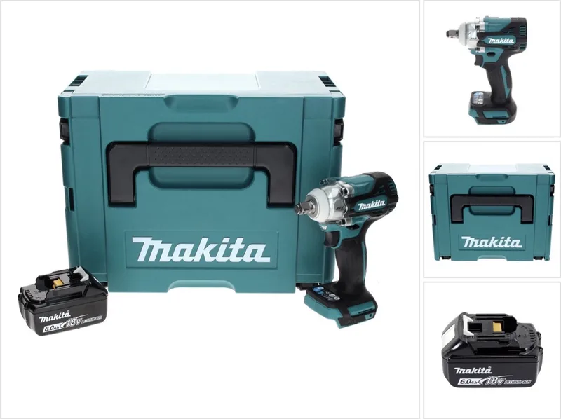 DTW 300 G1J accu-slagmoersleutel 18 V 330 Nm 1/2" borstelloos + 1x accu 6,0 Ah + Makpac - zonder oplader de Makita – image du produit