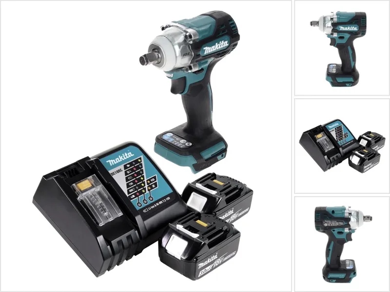 DTW 300 RF accu-slagmoersleutel 18 V 330 Nm 1/2" borstelloos + 2x accu 3,0 Ah + oplader de Makita – image du produit