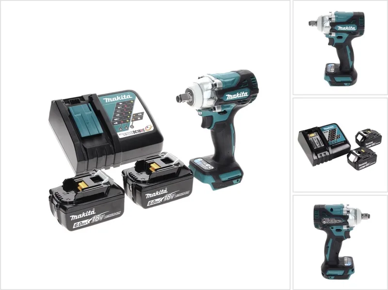 DTW 300 RG accu-slagmoersleutel 18 V 330 Nm 1/2" borstelloos + 2x accu 6,0 Ah + oplader de Makita – image du produit